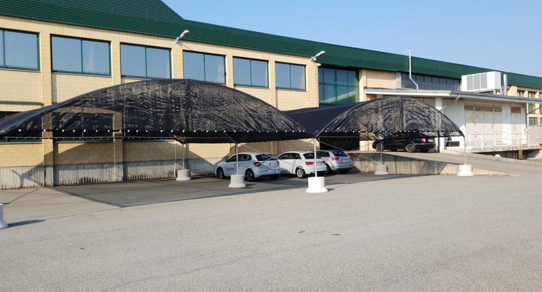 struttura antigrandine installata a Torino