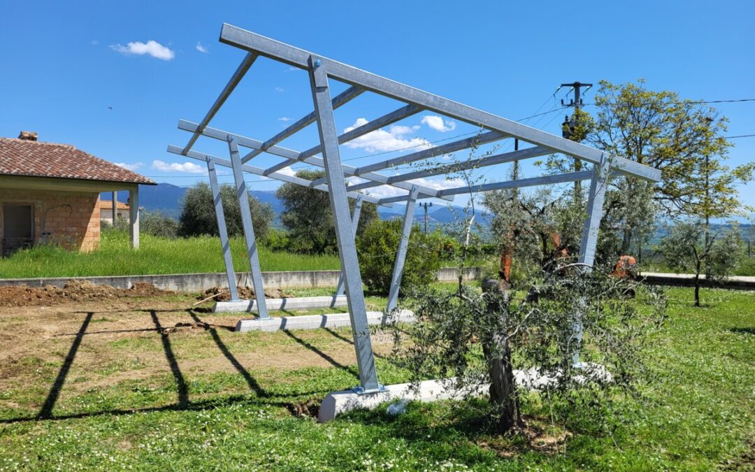 Pensilina Fotovoltaica per Auto 2 Montanti