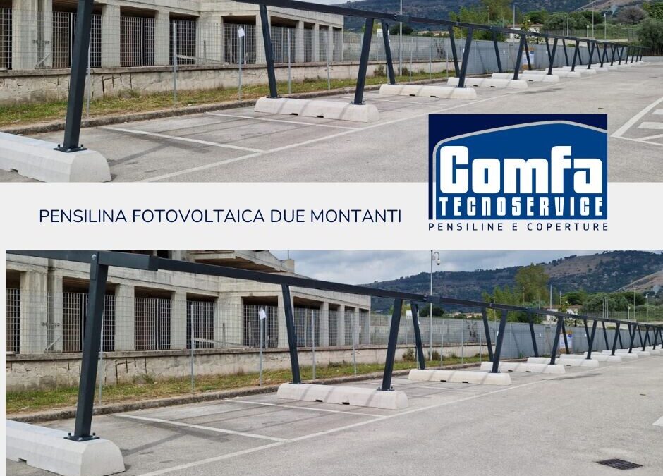 Pensilina due montanti verniciata