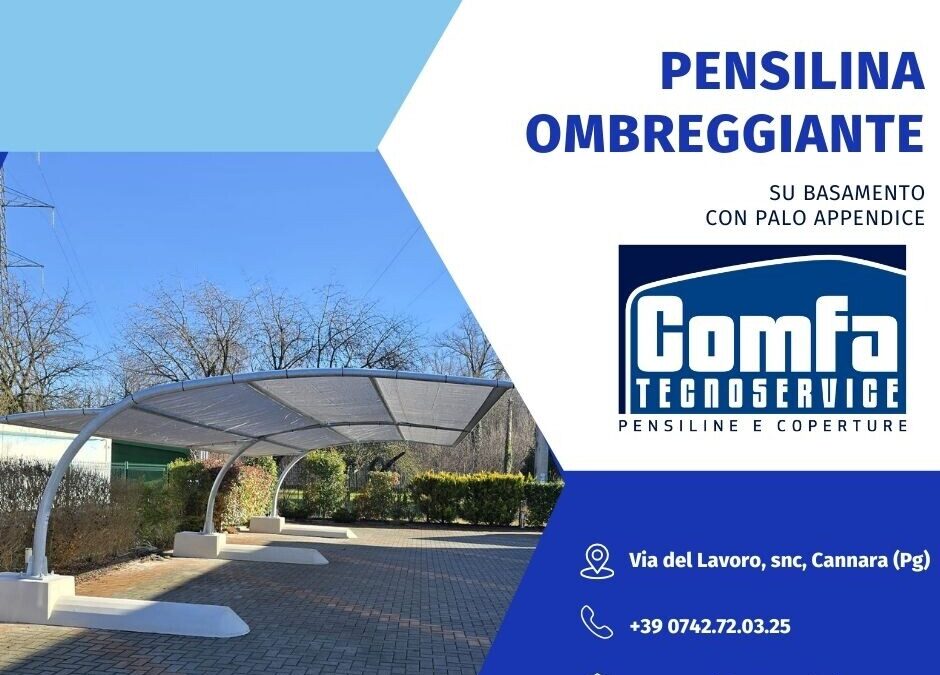 Pensilina ombreggiante su basamento esterno con palo appendice