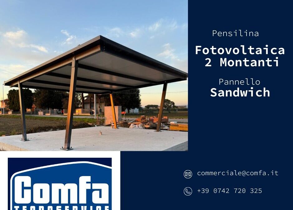 Pensilina Fotovoltaica Modello 2 Montanti zincata a caldo