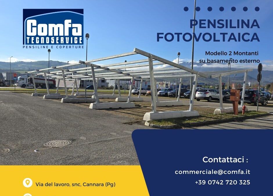 Pensilina Fotovoltaica Modello 2 Montanti: innovazione, efficienza e design