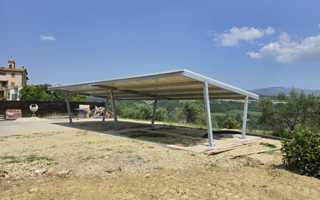 2 Montanti 12x6 Copertura Lamiera bianco-grigio