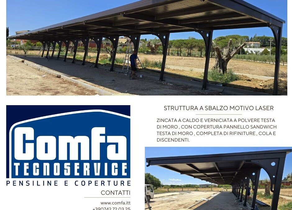 Struttura a sbalzo motivo laser verniciata