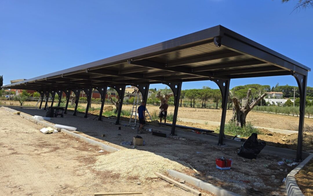 Struttura a sbalzo motivo laser verniciata
